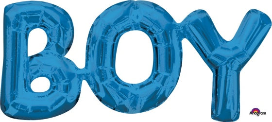BOY Blue Phrase Foil Balloon 55cm x 25cm