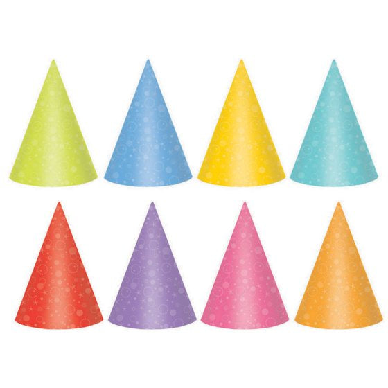 Bright Party Cone Hats 17cm - Pack of 24