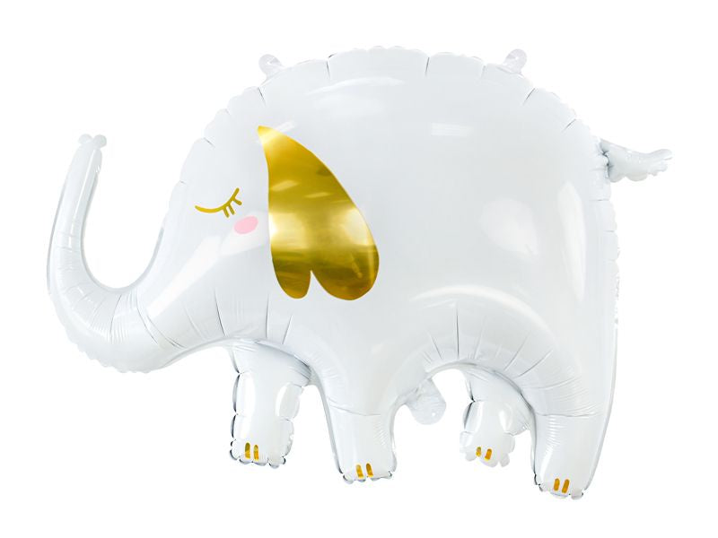 Matte White Elephant With Gold Detail Foil 83cm x58cm