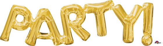 PARTY Gold Phrase Foil Balloon 83cm x 22cm