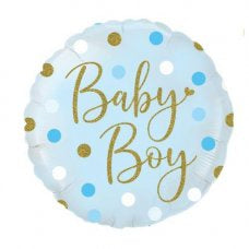 Sparkling Dots Baby Boy Foil Balloon 18inch (46cm)