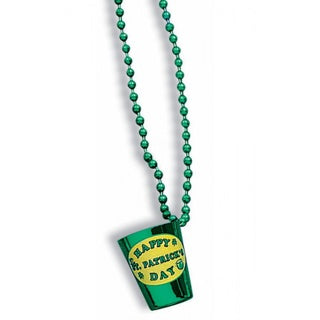 St Pats Shot Glass Beaded Necklace