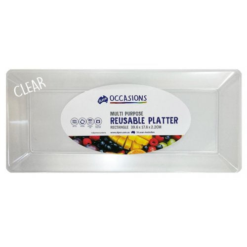 Reusable Rectangle Platter clear
