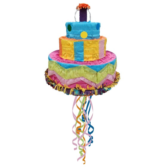 Birthday Cake 3D Shape Pull String Pinata