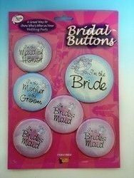 Bridal Buttons Hens Night Badges 6 Pack