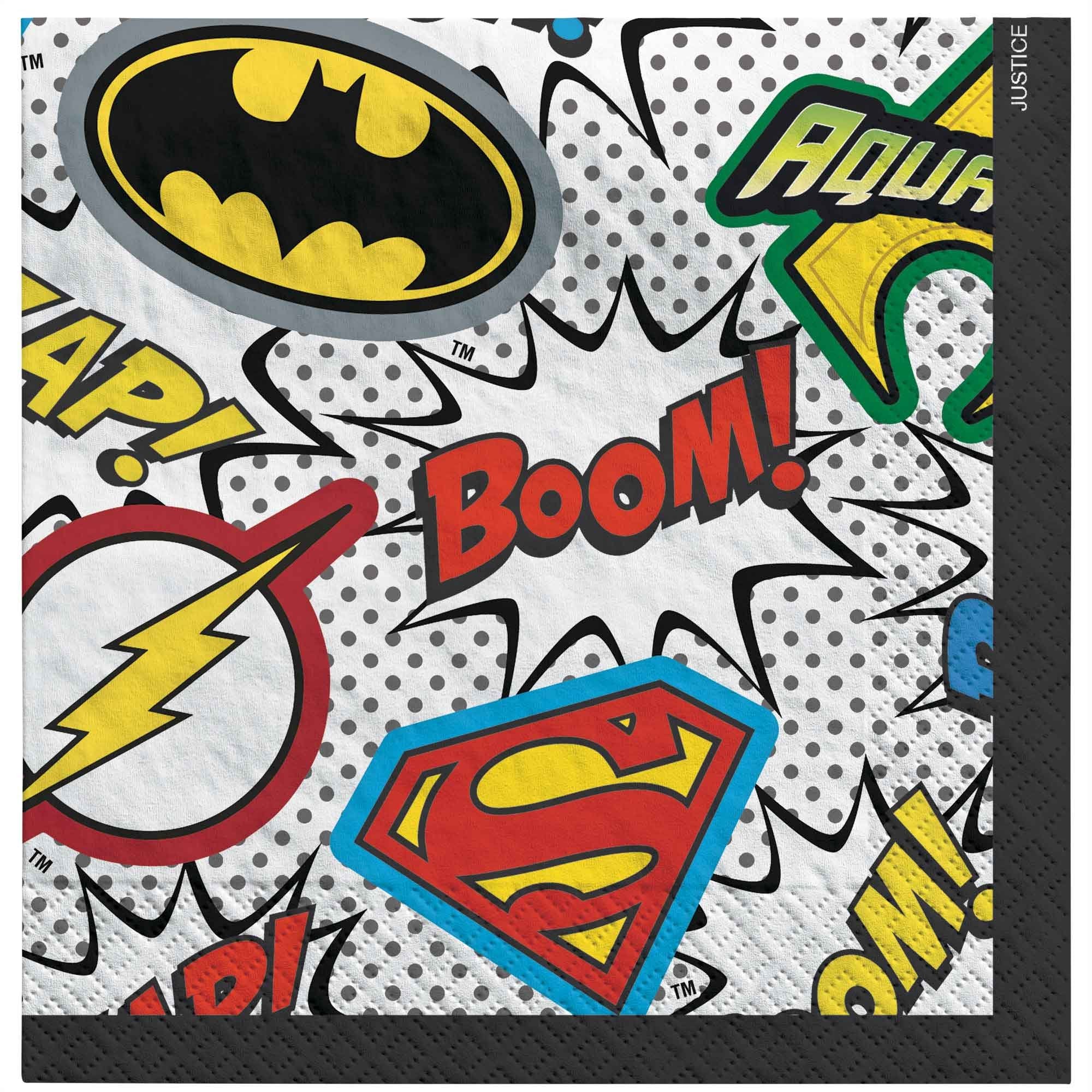 Justice League Heores Unite Napkins - Pack of 16