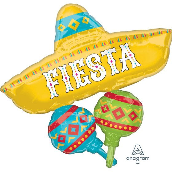 Papel Picado Fiesta Hat Cluster SuperShape Foil Balloon