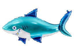 Glossy Aqua Shark Supershape Foil Balloon