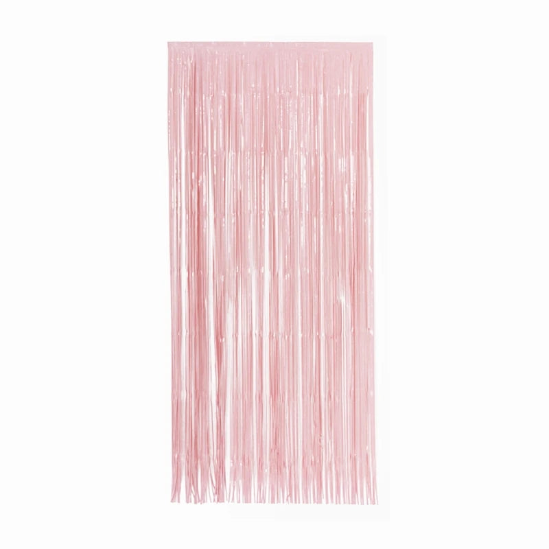 Pastel Pink Foil Metallic Curtain - Matte