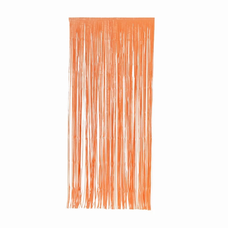Peach Foil Metallic Curtain - Matte