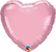 Jumbo Pearl Pink Foil Heart