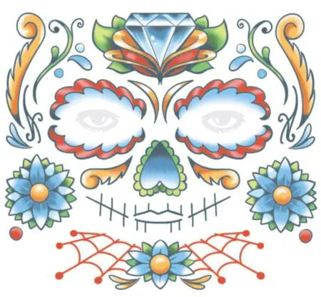 Face Candy Skull Temporary Tattoo