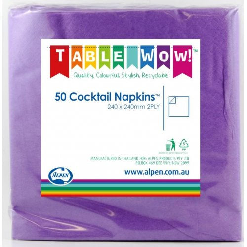 Purple Cocktail Napkins