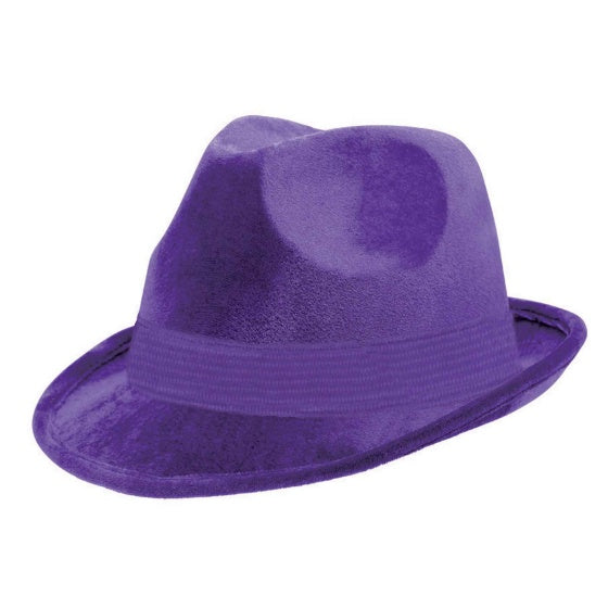 Fedora Velour Hat - Purple