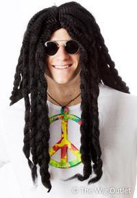 Rasta Dreadlocks Bob Marley Inspired 60s & 70s Costume Wig - Unisex