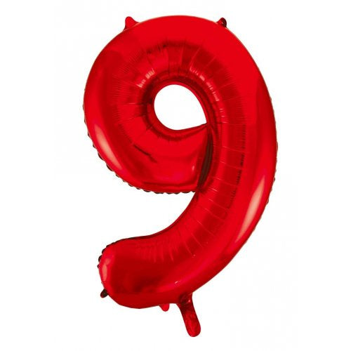 Red Number 9 Supershape Foil Balloon