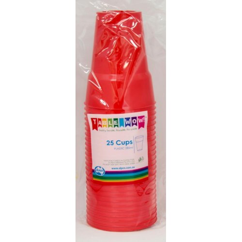 Red Plastic Cups 285ml 20pk