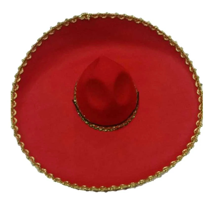 Gold Rim Red Sombrero