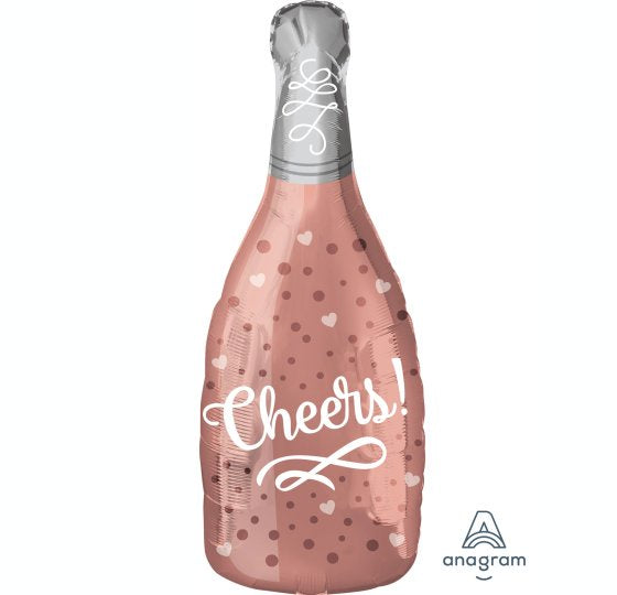 Cheers Rose Champagne Bottle Balloon