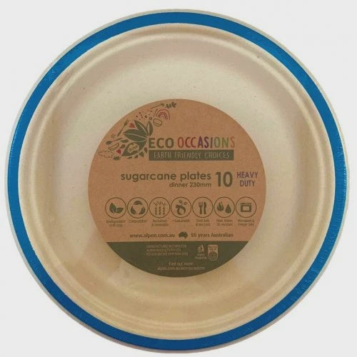 Royal Blue Sugarcane Plates 10 Pk 230mm