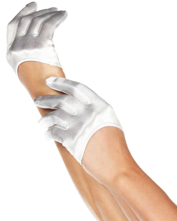 White Mini Cropped Gloves