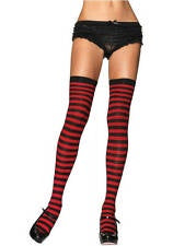 Red and Black Ribbed Athletic Thigh Highs