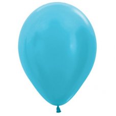 Satin Caribbean Blue 30cm Latex Balloons Pack of 25