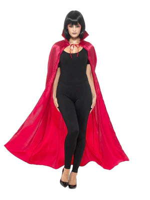 Satin Red Long Devil Cape