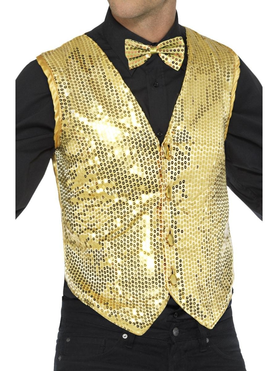 Gold Sequin Waistcoat Medium