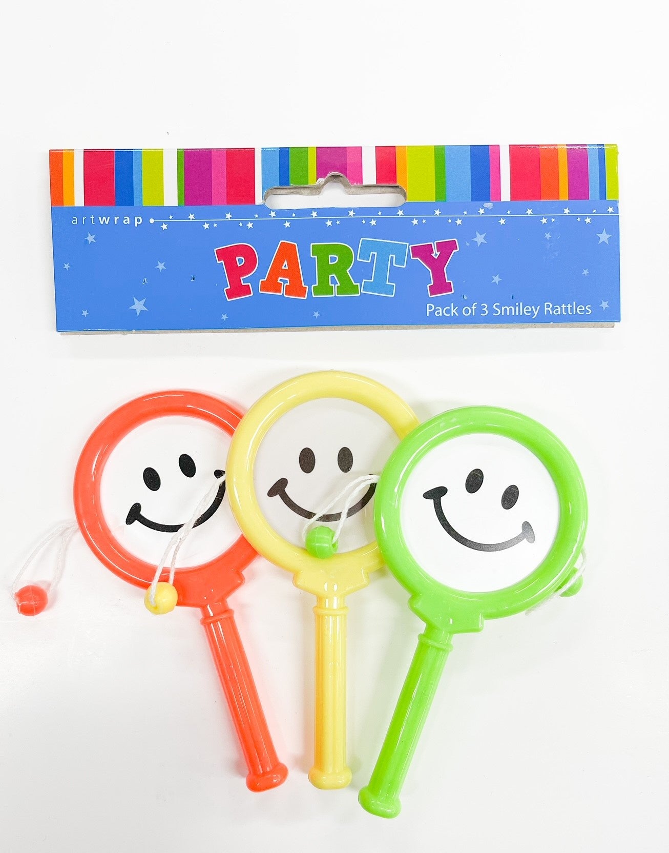 Smiley Rattle Party Favours Pack of 3