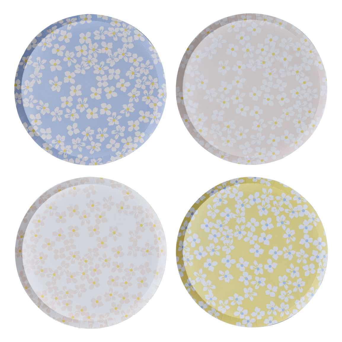 Ginger Ray Floral Paper Plates 8 Pack Assorted Colours