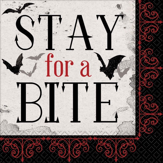 Dark Manor Stay For A Bite Beverage Napkins Pack of 16