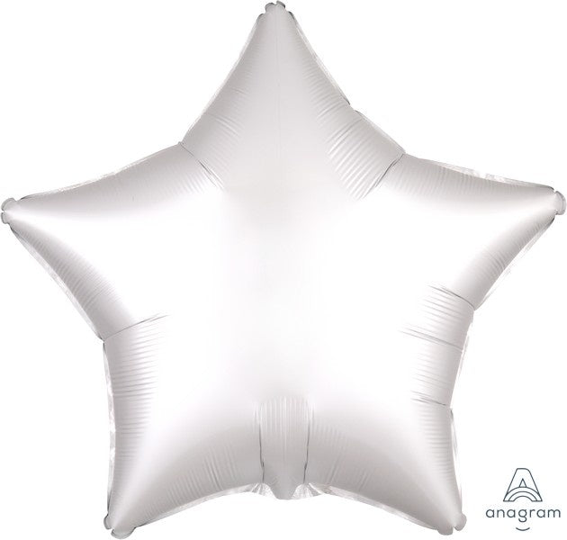 Satin Luxe White 19" Star Foil Balloon