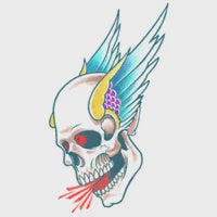 Winged Skull Temporary Tattoo