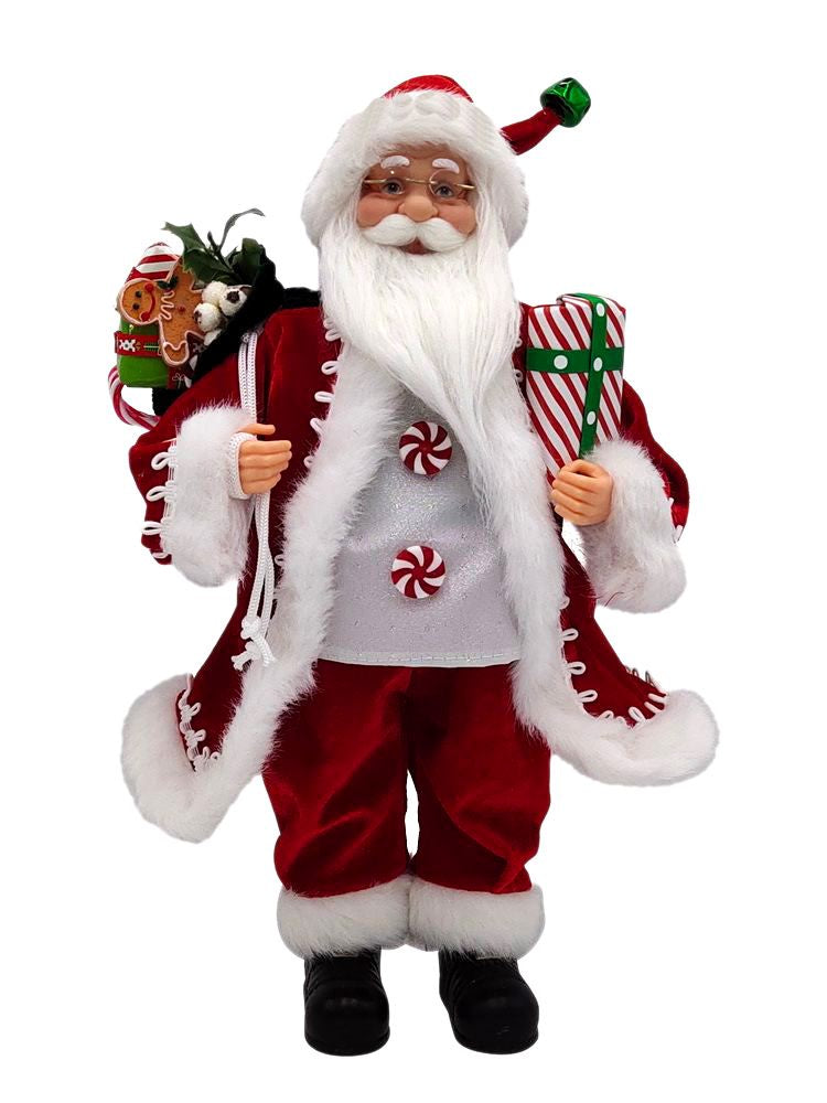 Traditional Santa with Gift Sack, Movement & Music - 45cm