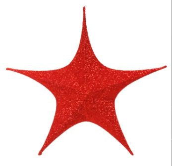 Red Fold Out Star Decoration - 110cm