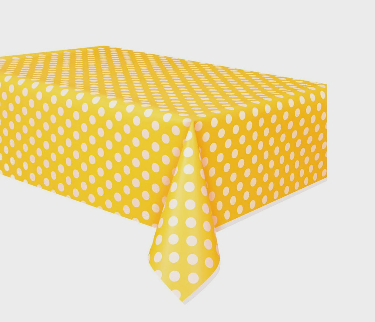 Yellow Polka Dot Plastic Tablecover